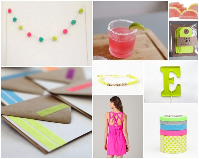 neon party bright yellow hot pink candy summer trend shower