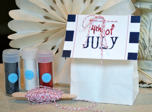 DIY Free download - July 4th Tags - Stripes & Glitter