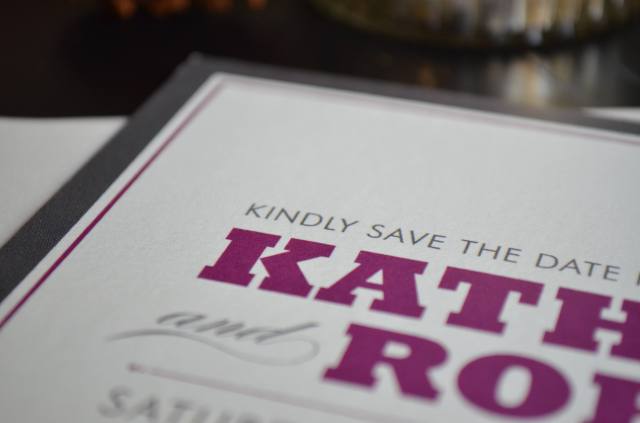 kathryn and robert's save the date envelopes. one charming life. 