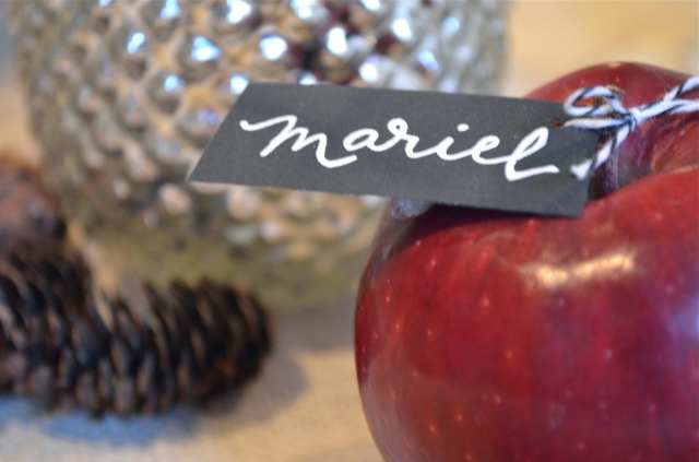 Fall Dinner Party Red Apple Place Card from One Charming Life