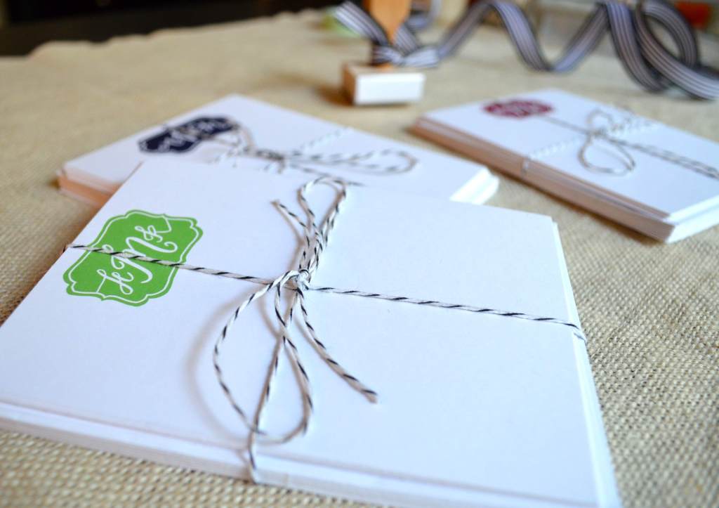 Custom Calligraphy Monogram Notecard Gift from One Charming Life