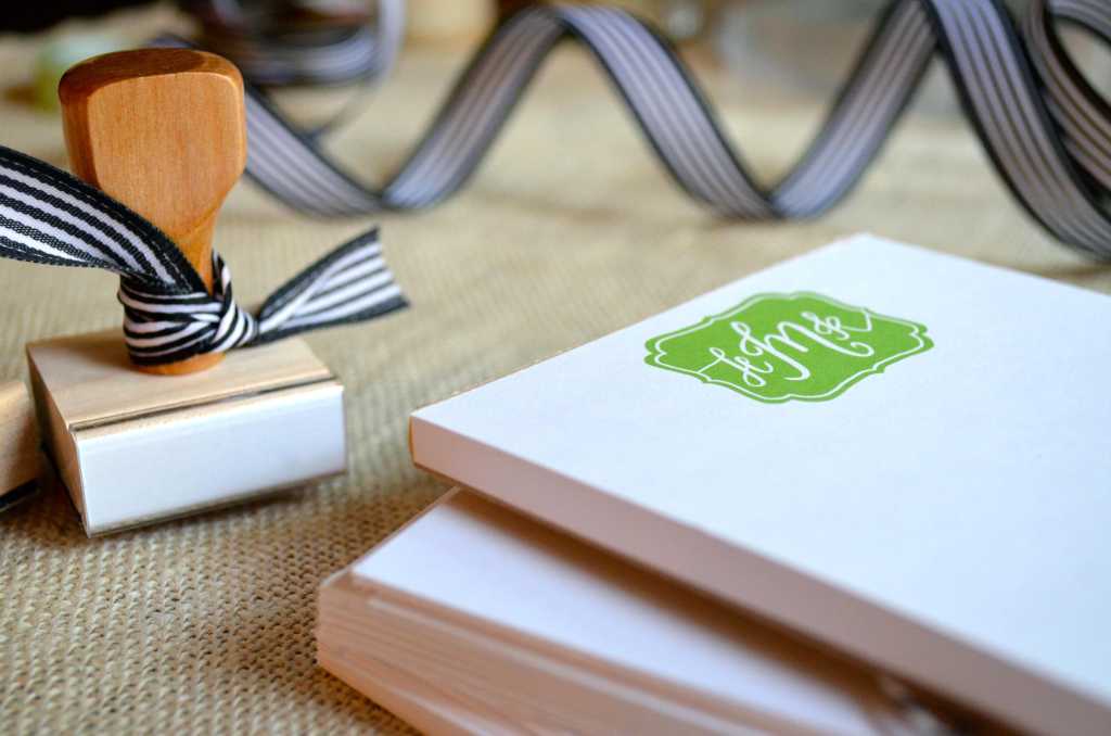Custom Calligraphy Monogram Notepad from One Charming Life